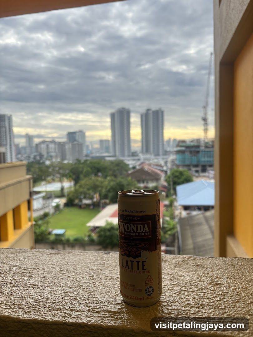 Wonda Latte Can on Balcony