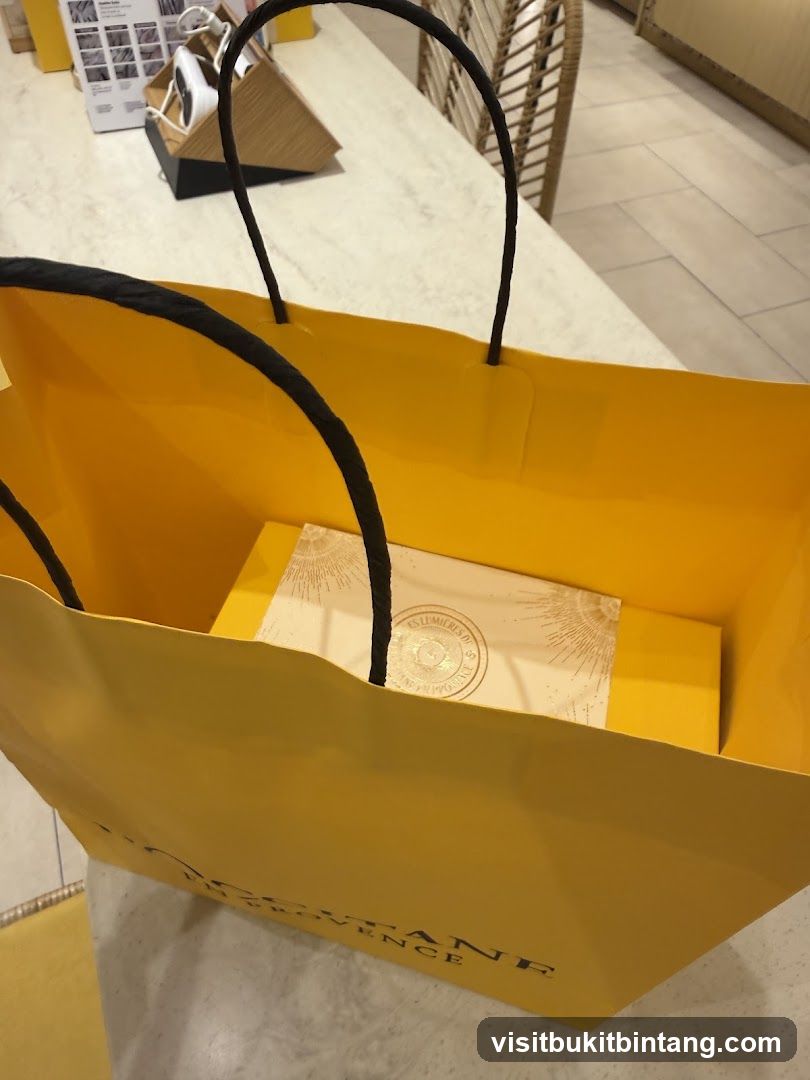 Yellow Shopping Bag with Gift Box