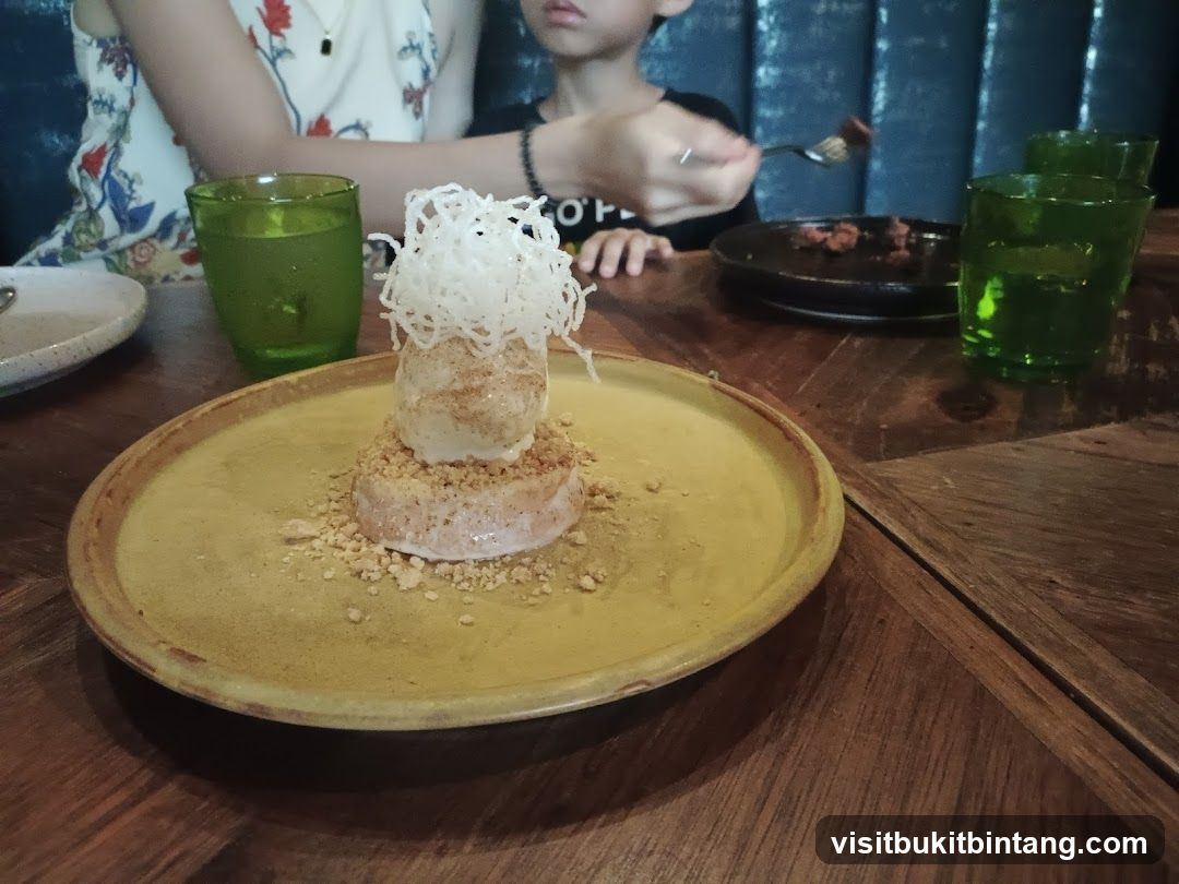 Dessert with Ice Cream and Crispy Topping