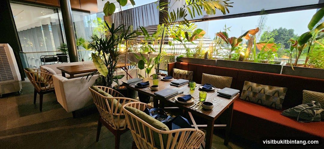 Restaurant Interior with Lush Greenery