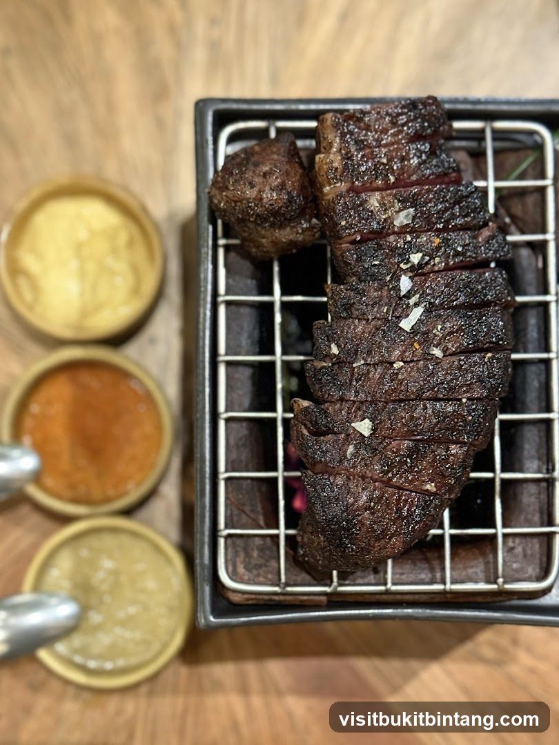 Sliced Steak with Sauces