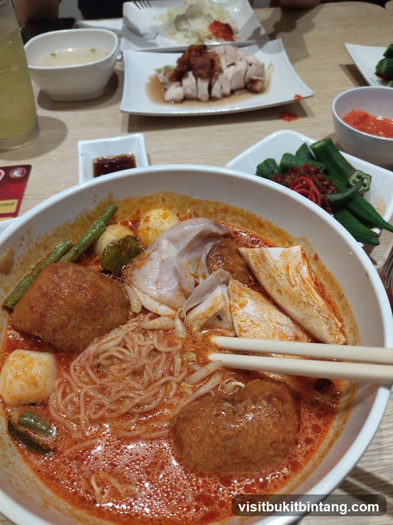 Curry Laksa with Chicken Rice