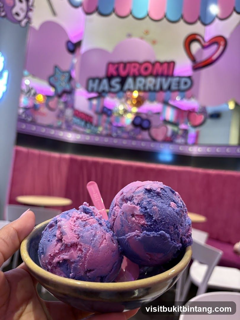 Ice cream with Kuromi themed decor