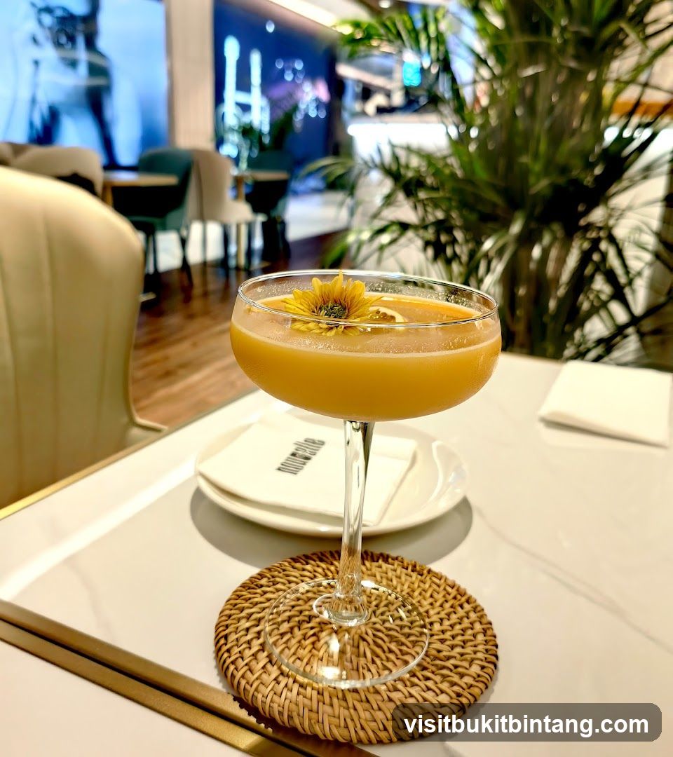 Cocktail with Flower Garnish