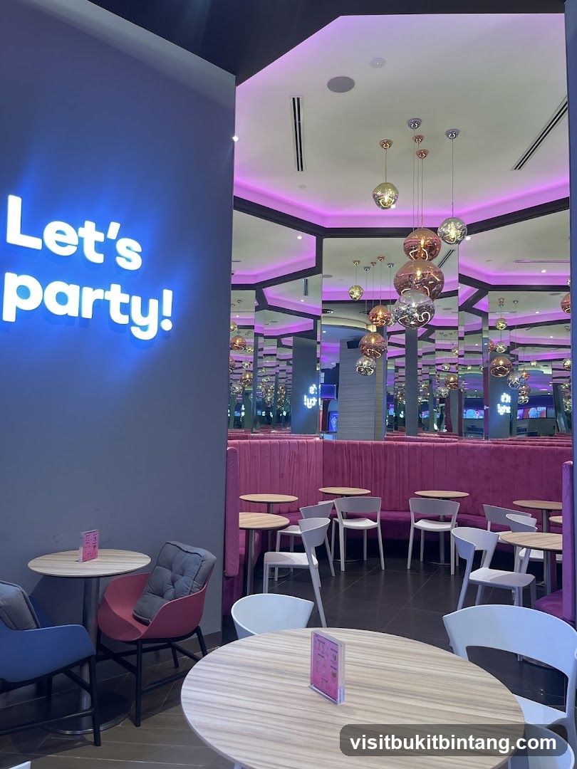 Cafe Interior with Neon Sign
