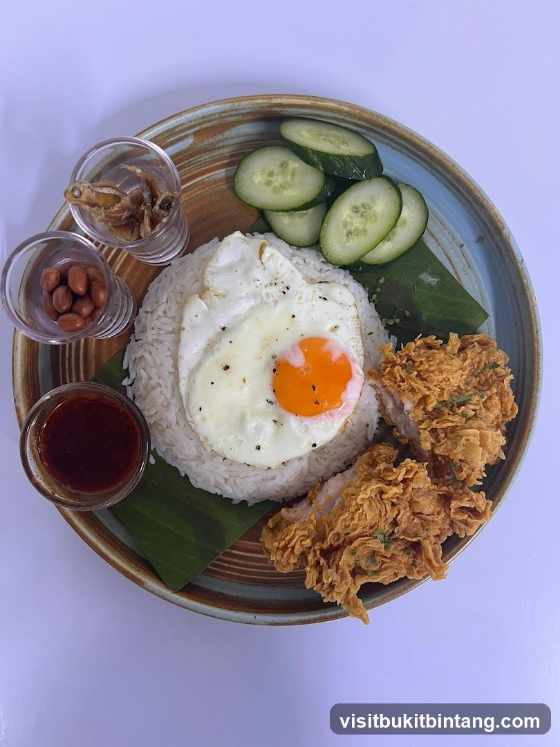 Nasi Lemak with Fried Chicken