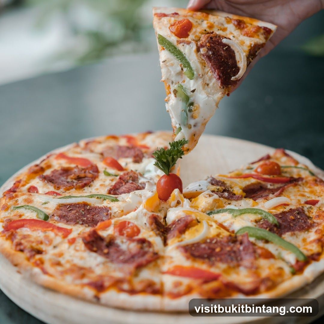Pizza Slice Being Lifted