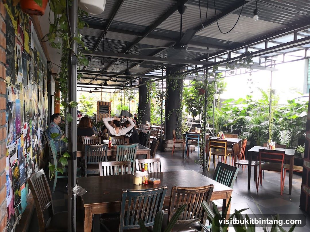 Restaurant Interior with Lush Greenery