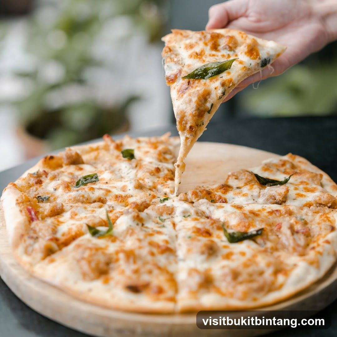 Pizza Slice Being Lifted