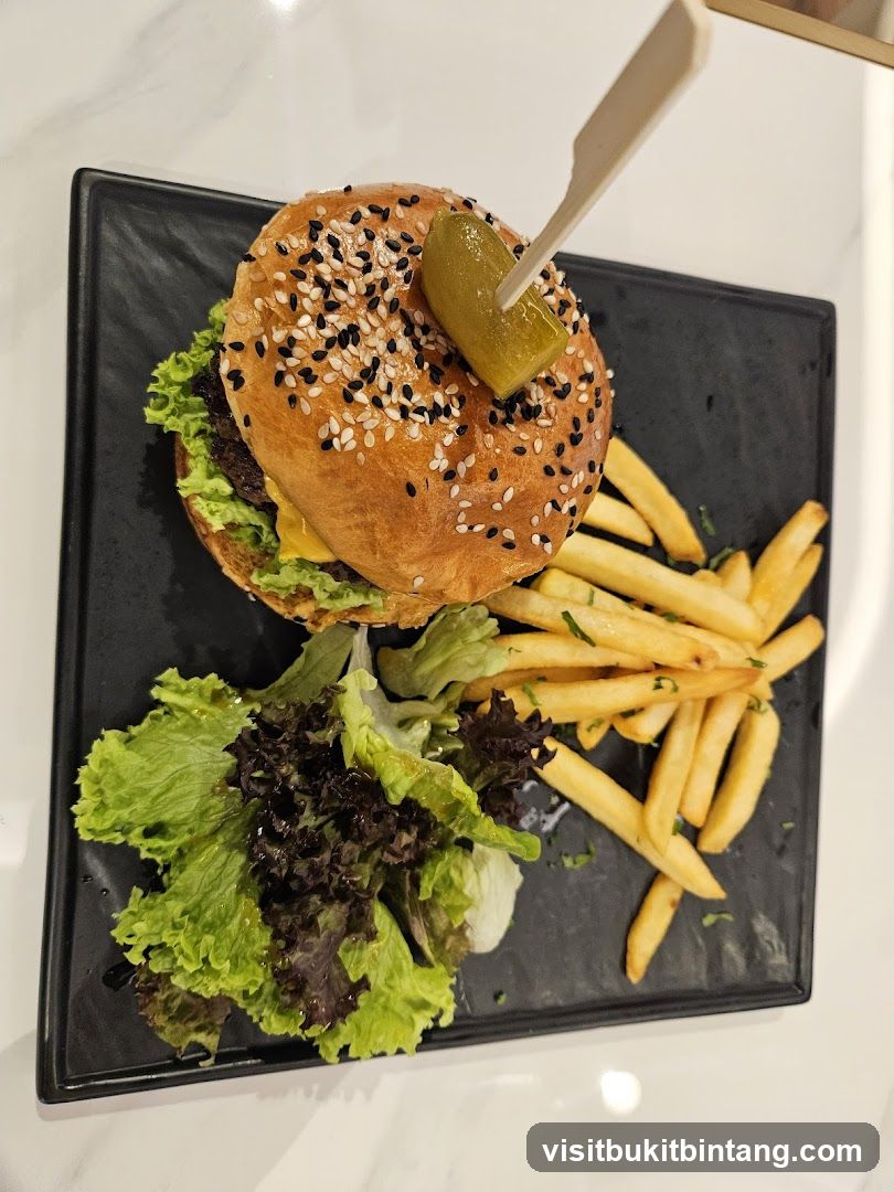 Burger with Fries and Salad