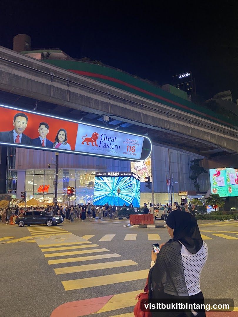 City Street at Night with Advertisements