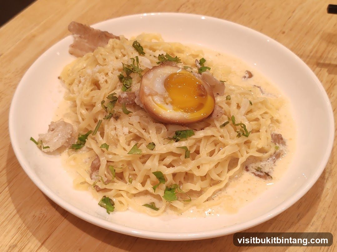 Creamy Pasta with Egg and Pork
