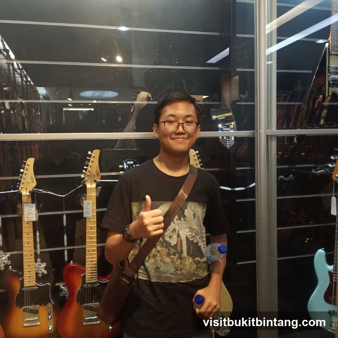 Man in a Guitar Store