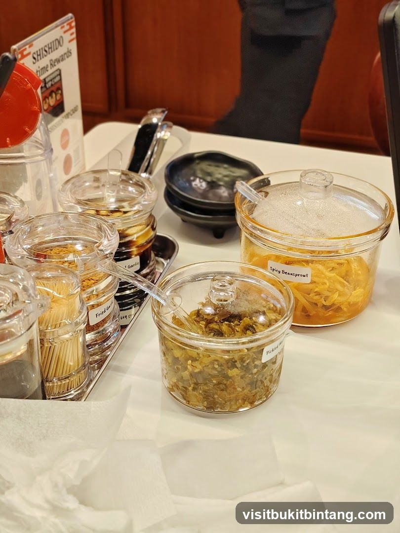 Condiments on a table