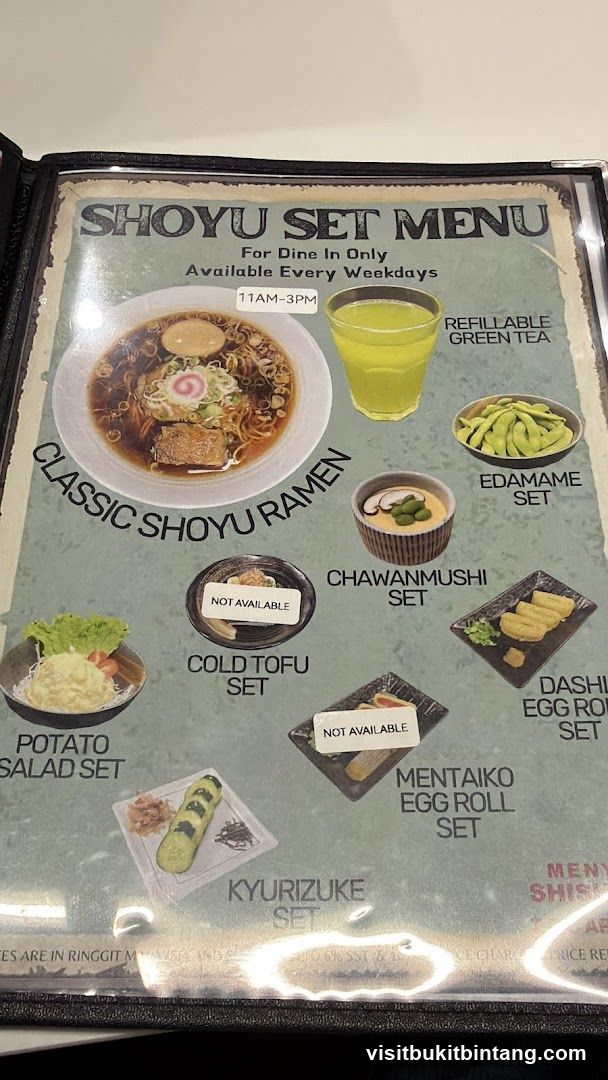 SHOYU SET MENU