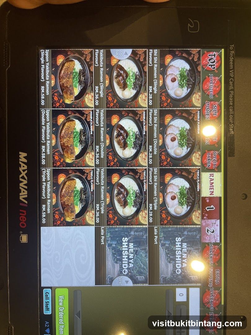 Ramen Menu