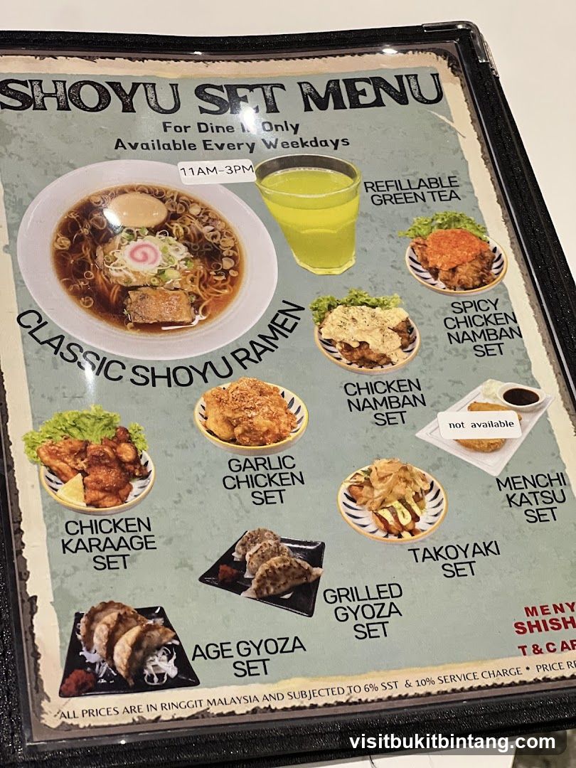 Shoyu Set Menu