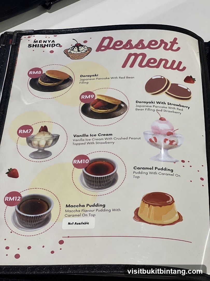Dessert Menu