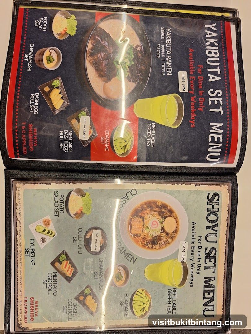 YAKIBUTA SET MENU & SHOYU SET MENU