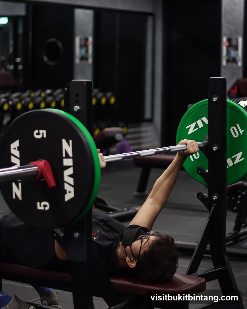 Man performing bench press