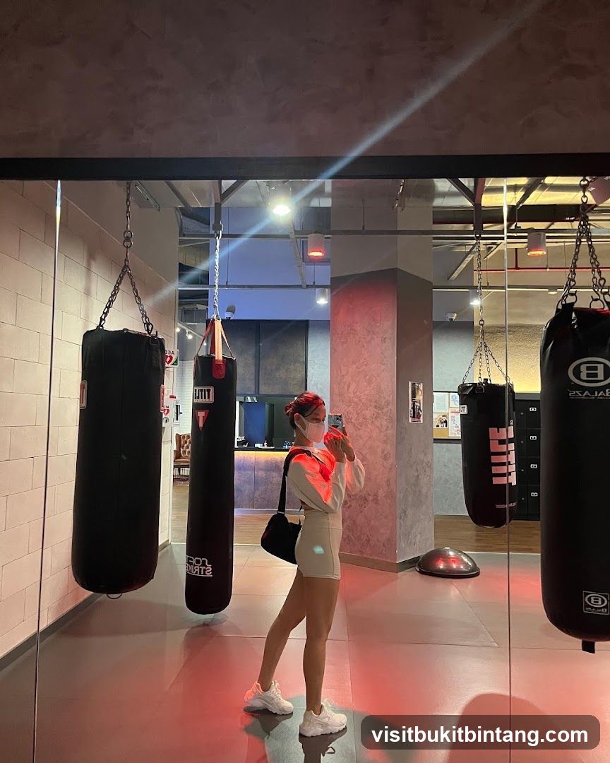 Gym Interior with Punching Bags