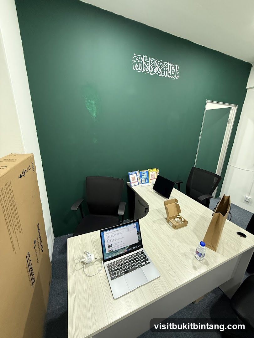 Office Desk with Laptops and Boxes