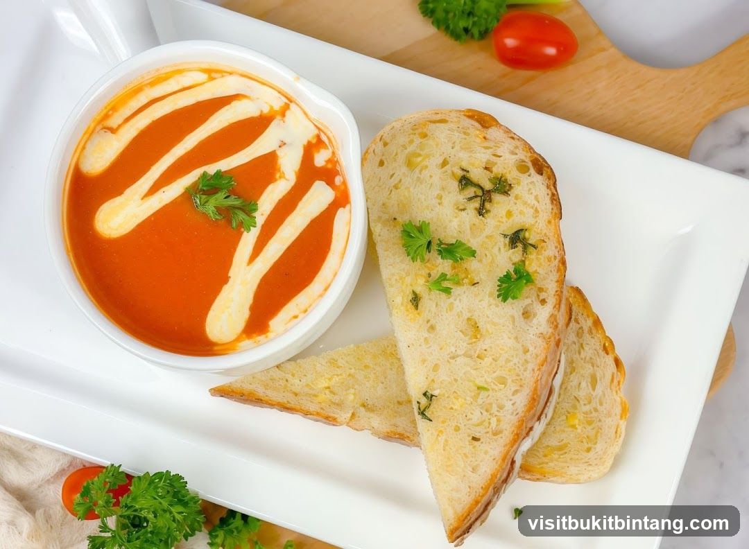 Tomato Soup with Garlic Bread