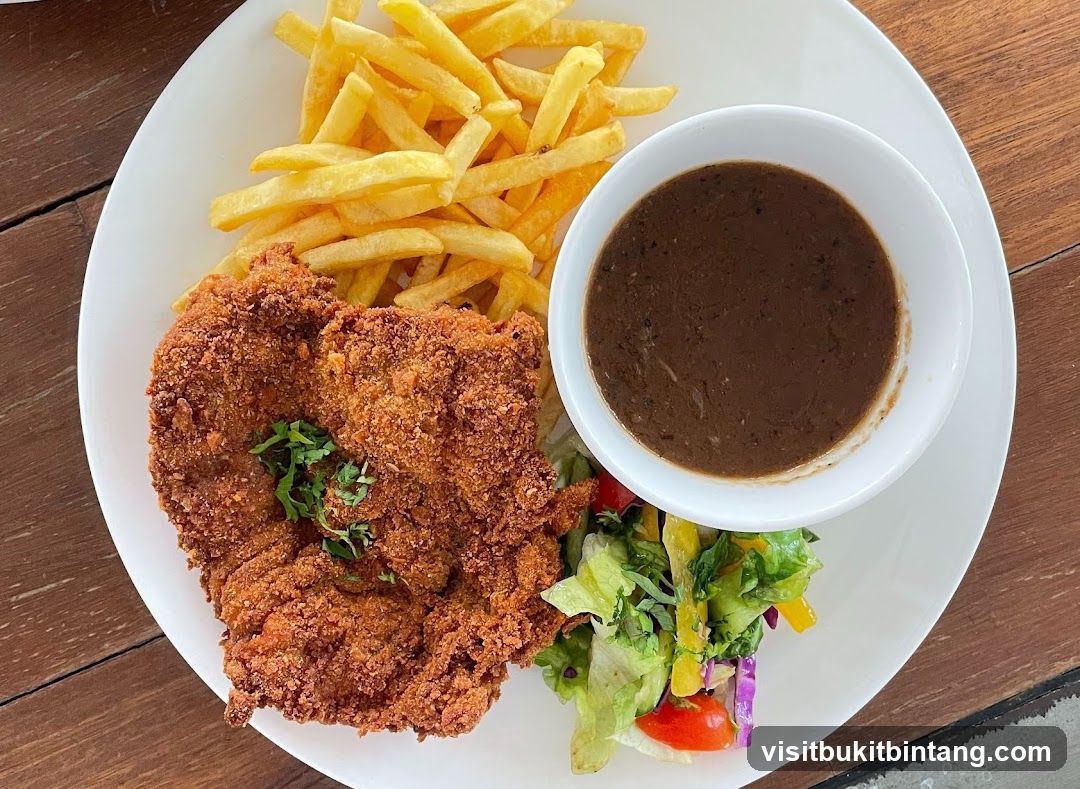 Chicken Schnitzel with Fries and Salad