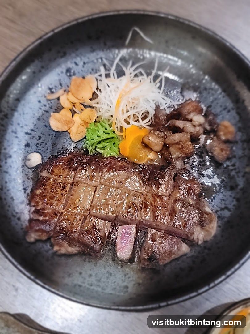 Steak with garnishes
