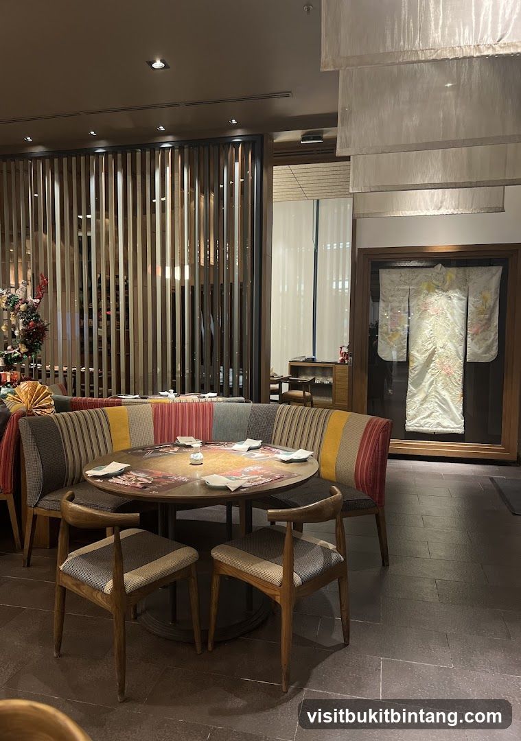 Restaurant Dining Area with Kimono Display
