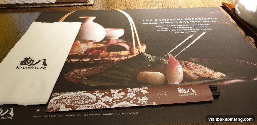 Kampachi Experience Menu Mat