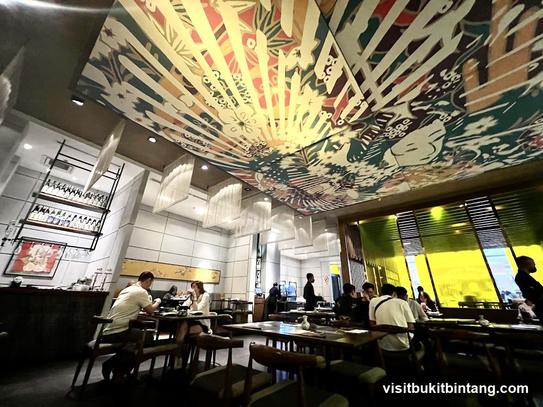 Restaurant Interior with Decorative Ceiling