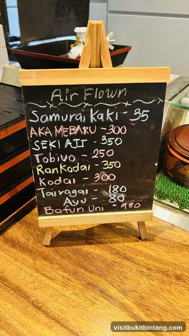 Air Flown Menu