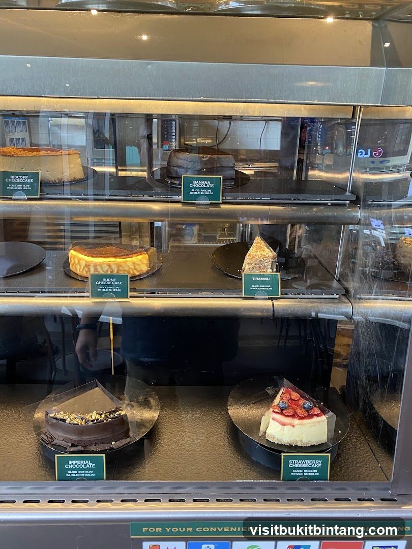Cakes in a Display Case