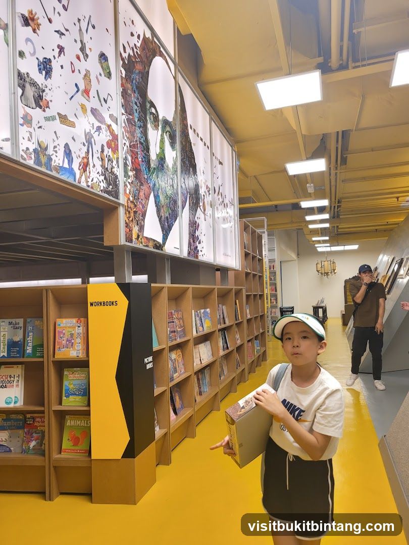 Bookstore Interior with Artwork