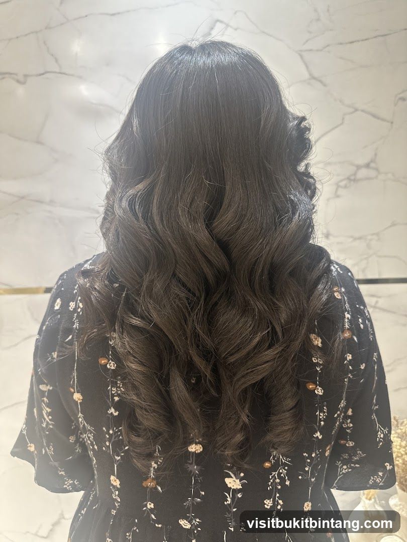 Woman with styled dark hair
