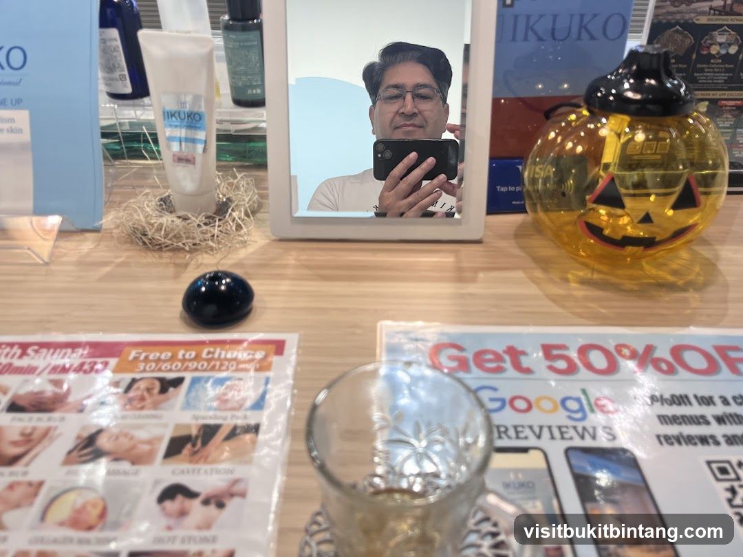 Promotional Display with Skincare and Halloween Decor