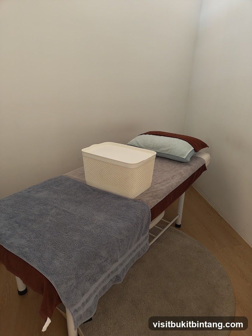 Massage table setup