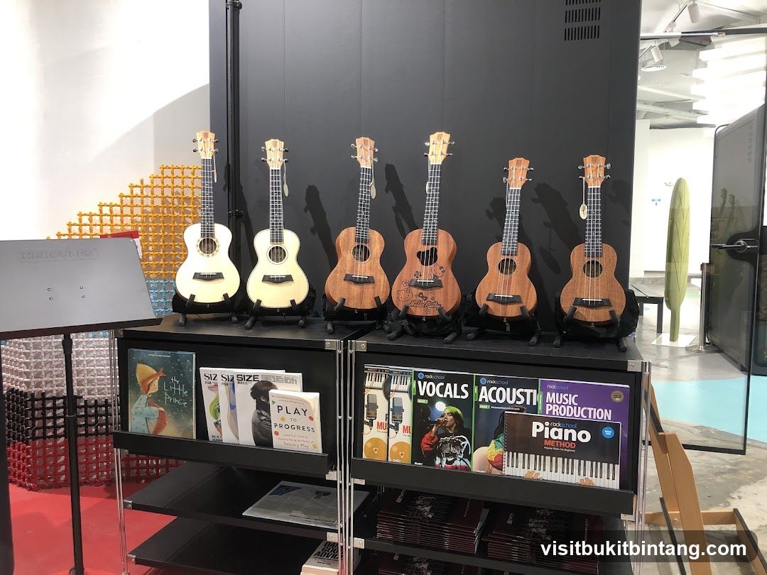 Ukuleles and Music Books Display
