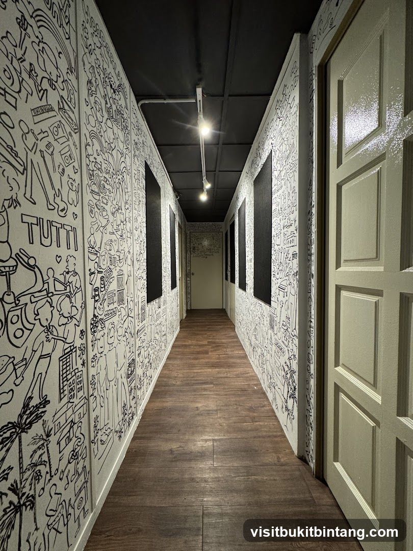 Hallway with Doodle Art Walls