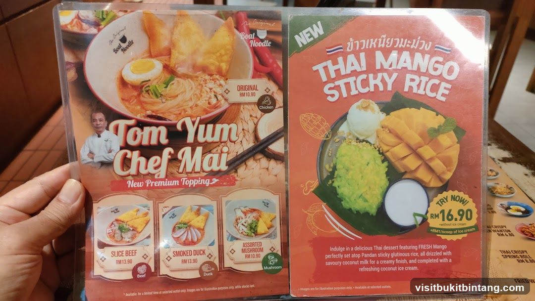 Tom Yum Chef Mai & Thai Mango Sticky Rice Menu