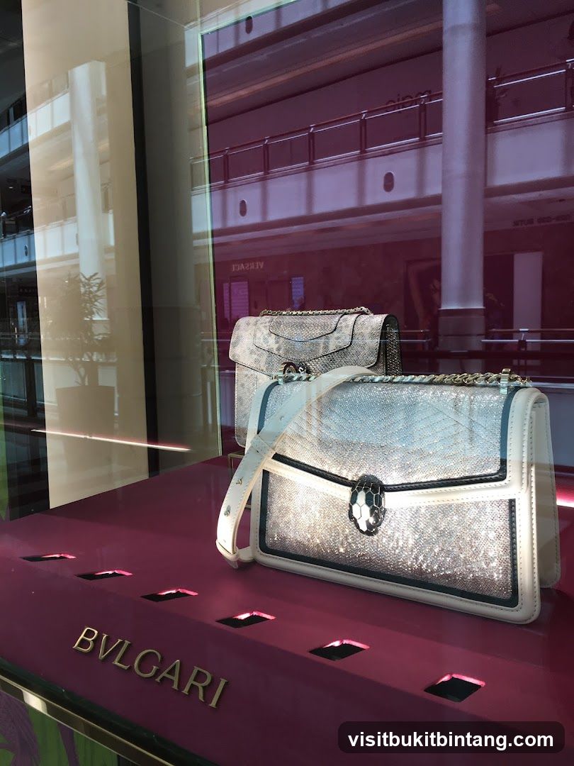 Bvlgari Handbags in Display Window