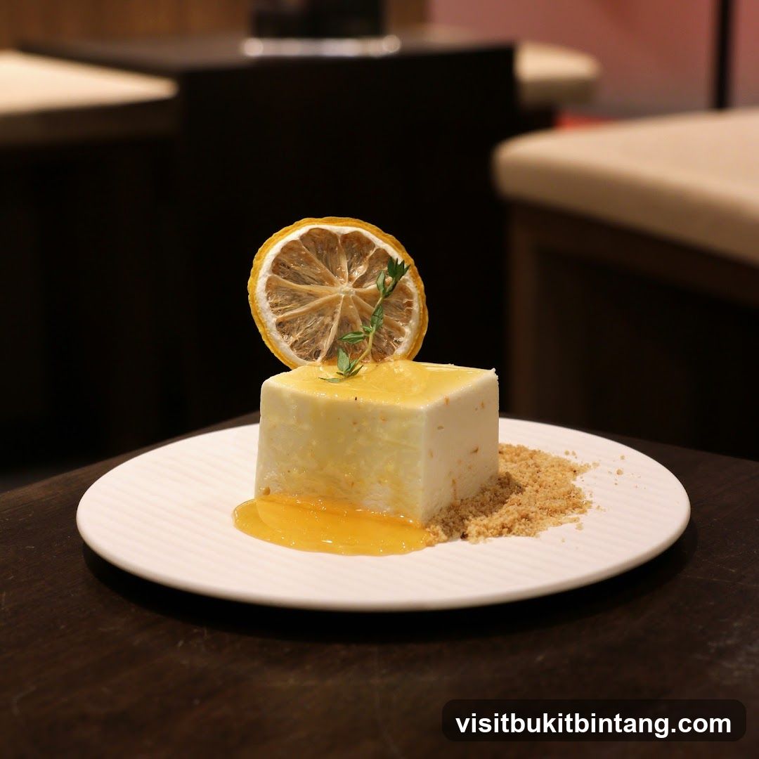 Dessert with Lemon Garnish