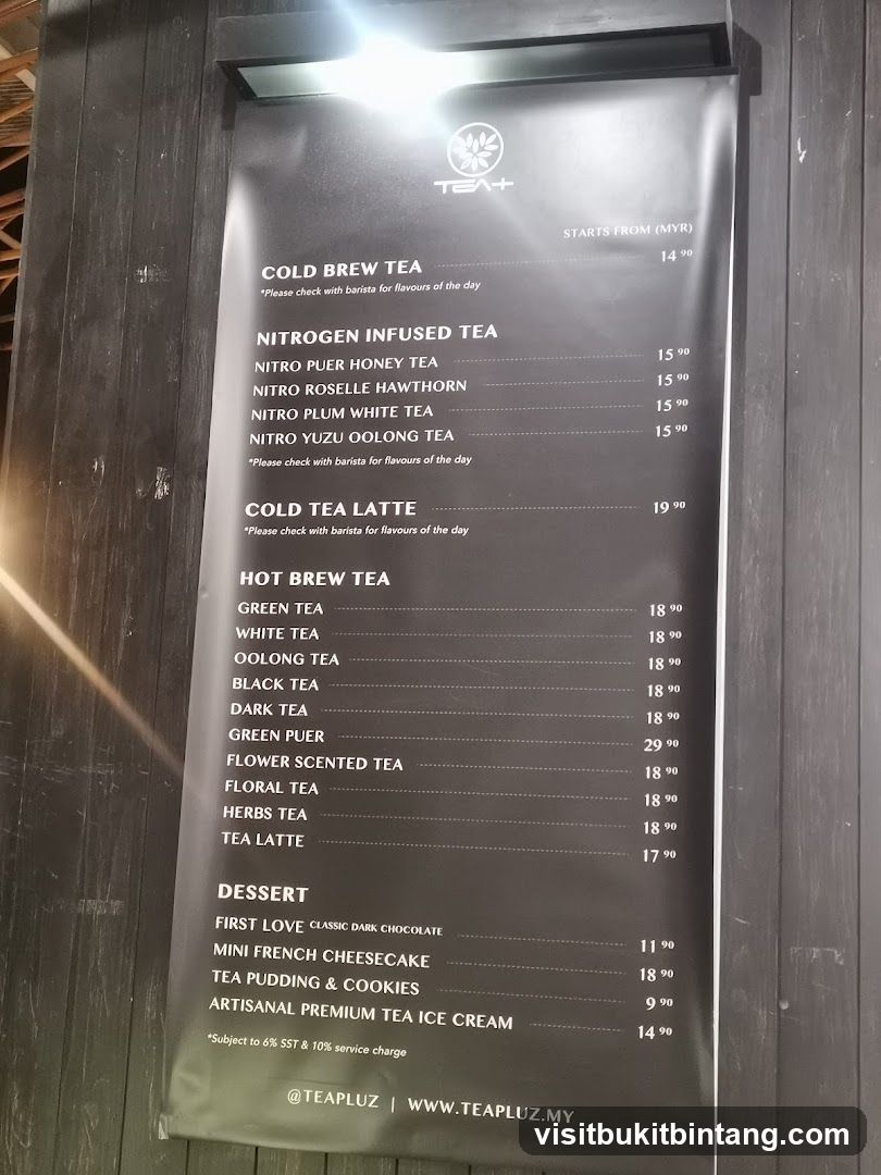 Tea+ Menu