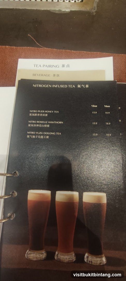 Nitrogen Infused Tea Menu