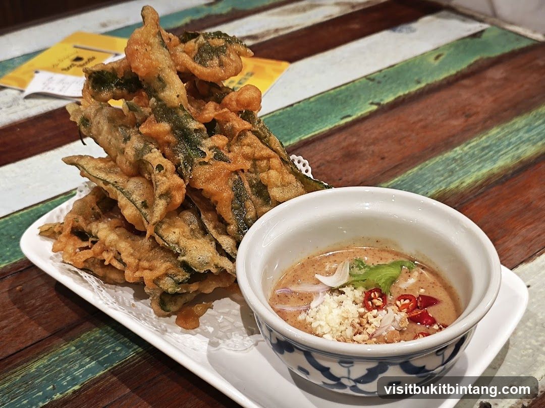 Fried Greens with Peanut Dip