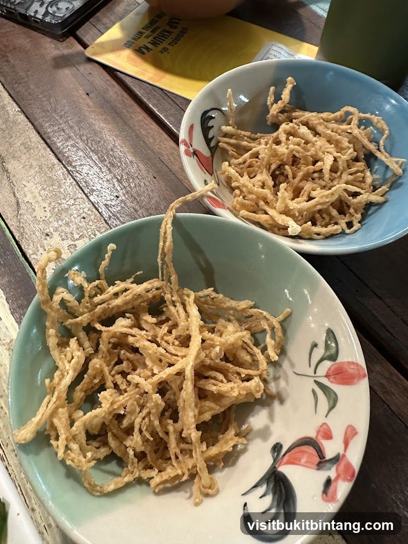 Fried Enoki Mushrooms