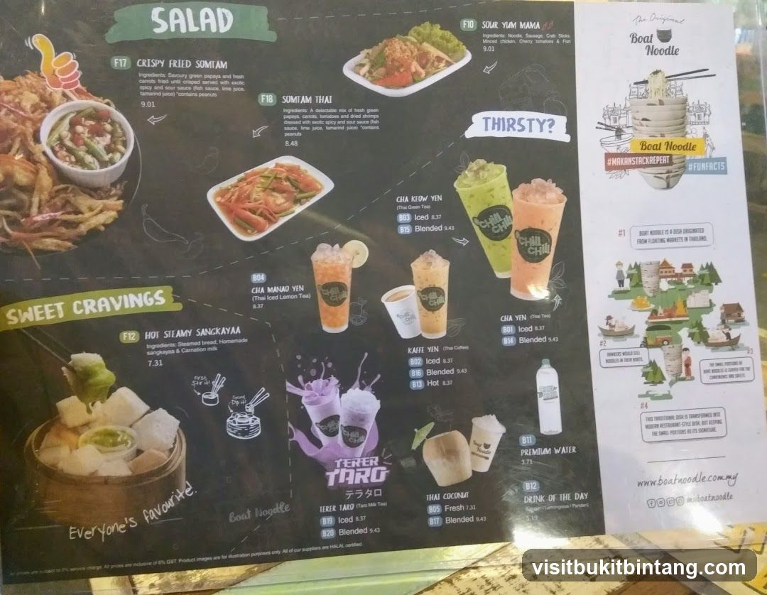 Boat Noodle Menu