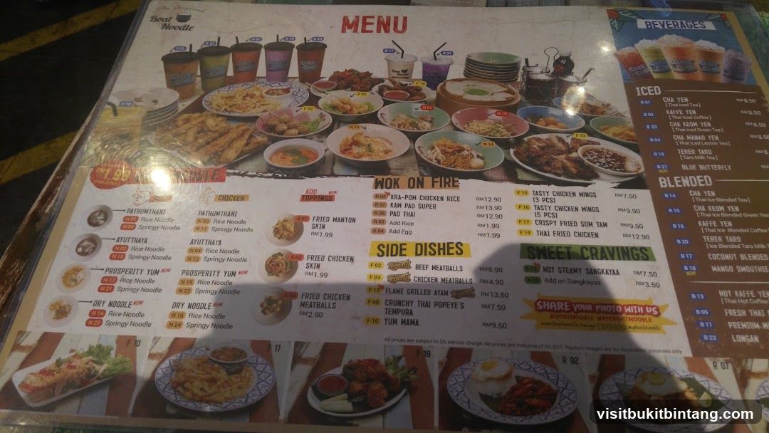 The Original Boat Noodle Menu