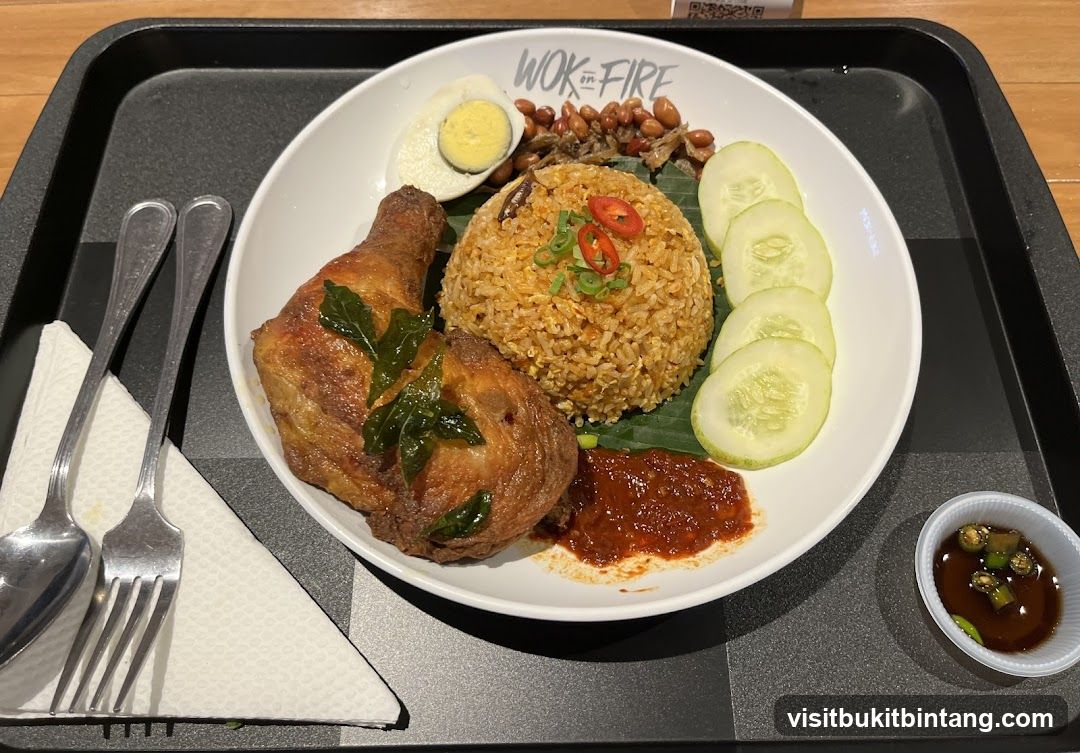 Nasi Lemak with Fried Chicken